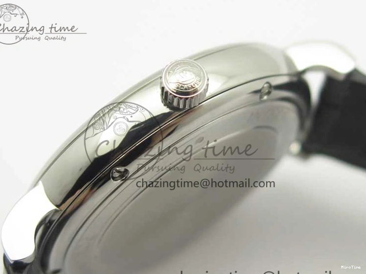 MIROTIME 0210 Durable Portofino Automatic SS MKF 1:1 Best Edition Black Dial On Black Leather Strap MIYOTA 9015 V 7202